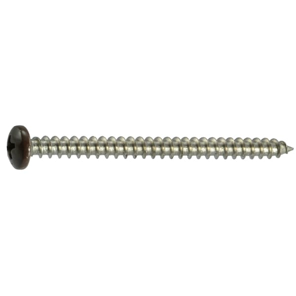 Midwest Fastener Sheet Metal Screw, #10 x 2-1/2 in, Painted 18-8 Stainless Steel Pan Head Phillips Drive, 100 PK 09120 - main